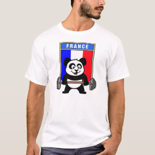 Frankreich Weightheben Panda T-Shirt
