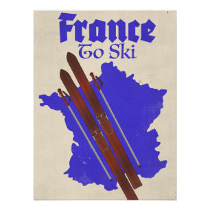 Frankreich zum Skifahren Poster
