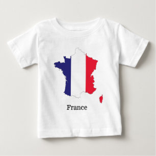 Frankreichflagge in Souvenir-Kartendesign Baby T-shirt