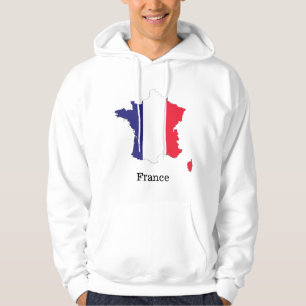 Frankreichflagge in Souvenir-Kartendesign Hoodie
