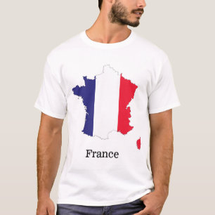 Frankreichflagge in Souvenir-Kartendesign T-Shirt