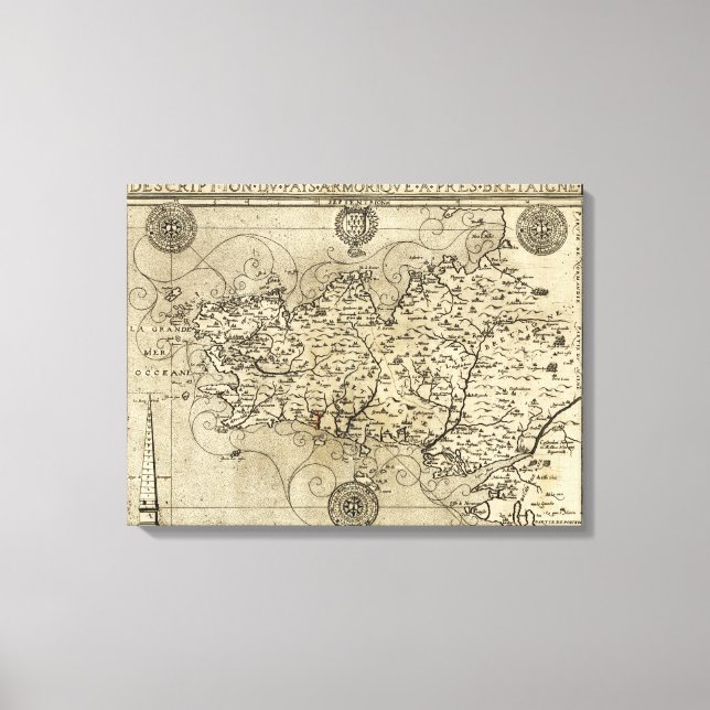 FrankreichPanoramakarteFrankreich Leinwanddruck (Vorderseite)