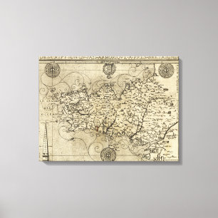 FrankreichPanoramakarteFrankreich Leinwanddruck