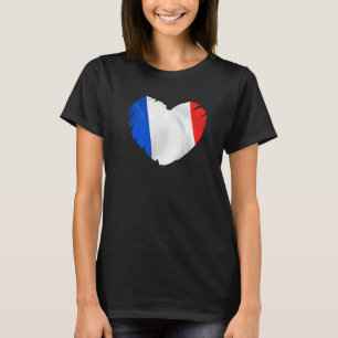 Frankreichs Flagge in Form von Herz-Französisch Fr T-Shirt