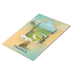 Frankreichs Vintage-Reiseplakat Notizblock