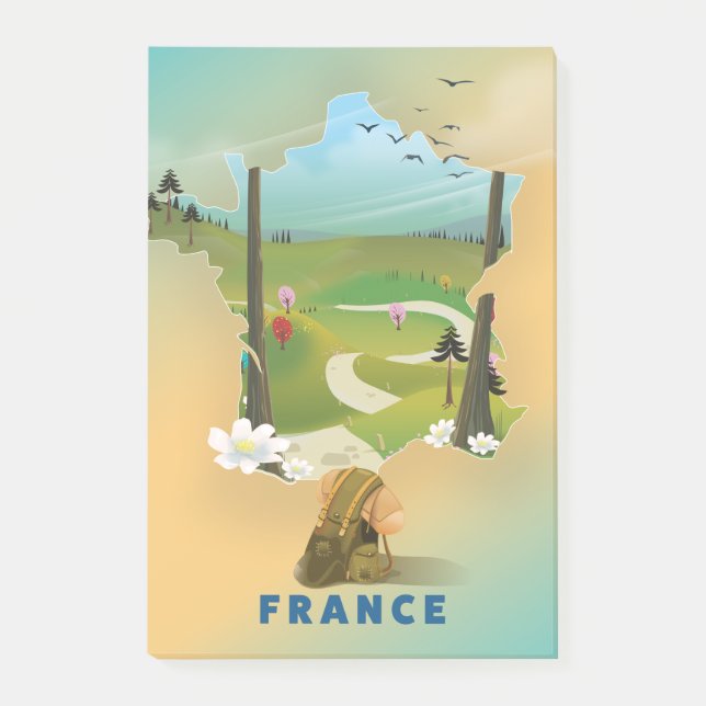 Frankreichs Vintage-Reiseplakat Post-it Klebezettel (Vorderseite)