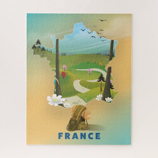 Frankreichs Vintage-Reiseplakat Puzzle (Vertikal)