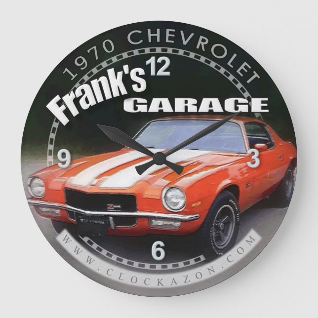 Franks Garage Camaro Wall Uhr (Vorderseite)