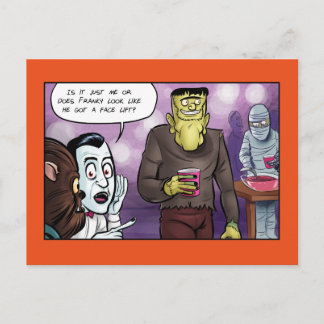 Franky's Face Lift Halloween Postkarte