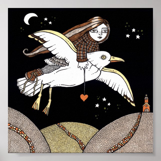 Frannies Flight of Extravagant Poster Art Print (Vorne)