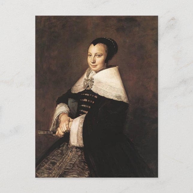 Frans Hals - Portrait einer sitzenden Frau mit ein Postkarte (Vorderseite)