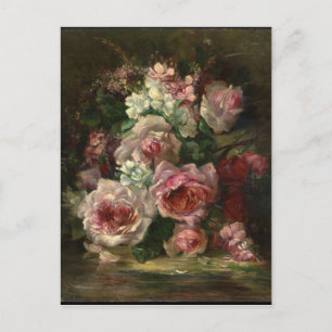 Frans Verhas Vintag Bouquet von Rose Postkarte