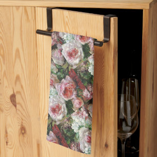 Frans Verhas Vintage-Blumenstrauß mit Rosen Geschirrtuch