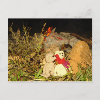 Fransciuske und Lennart Summer Camp Fire Postcard Postkarte
