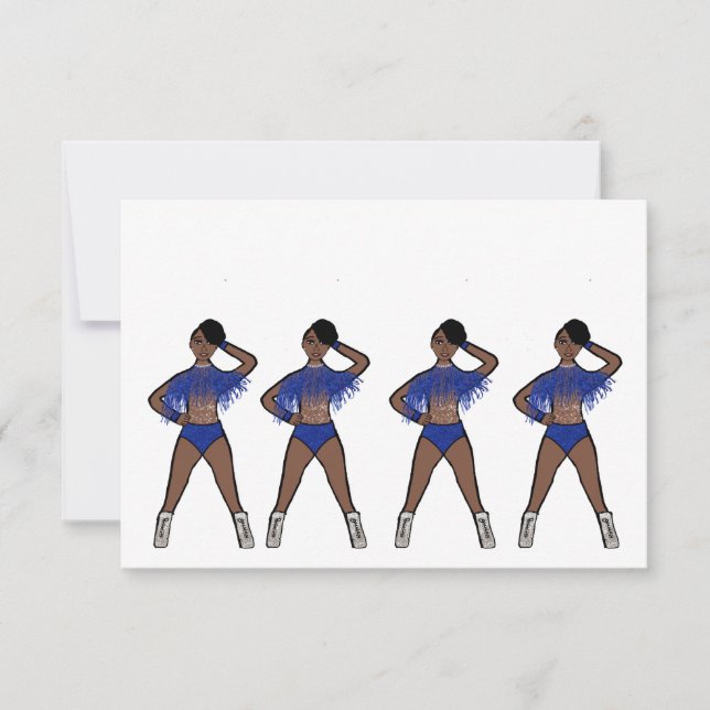 Franse Dancer Notecard A ( Blau ) Mitteilungskarte (Vorderseite)