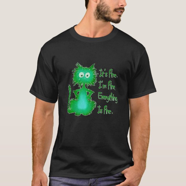 Frantic Cat Alles ist gut T-Shirt (Vorderseite)