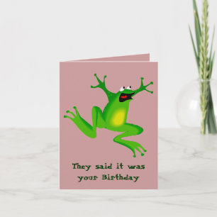 Frantic Frog Belated Birthday Card Karte