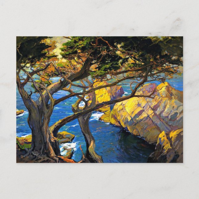 Franz Bischoff - links Geborene Bäume, Monterey Postkarte (Vorderseite)