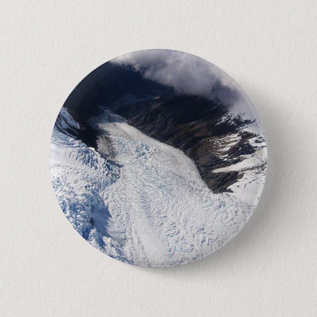 Franz Josef Glacier Aerial View, Neuseeland Button (Vorderseite)