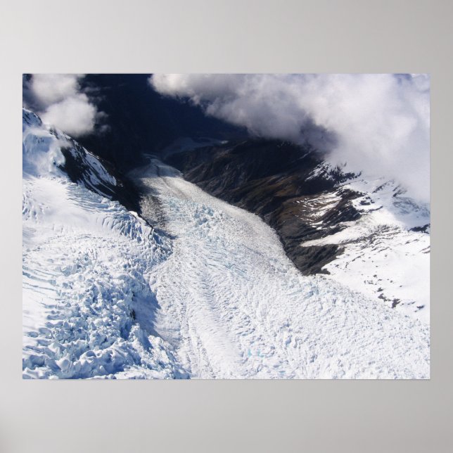 Franz Josef Glacier Aerial View, Neuseeland Poster (Vorne)