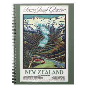 Franz Josef Glacier Vintage Travel Poster Notizblock