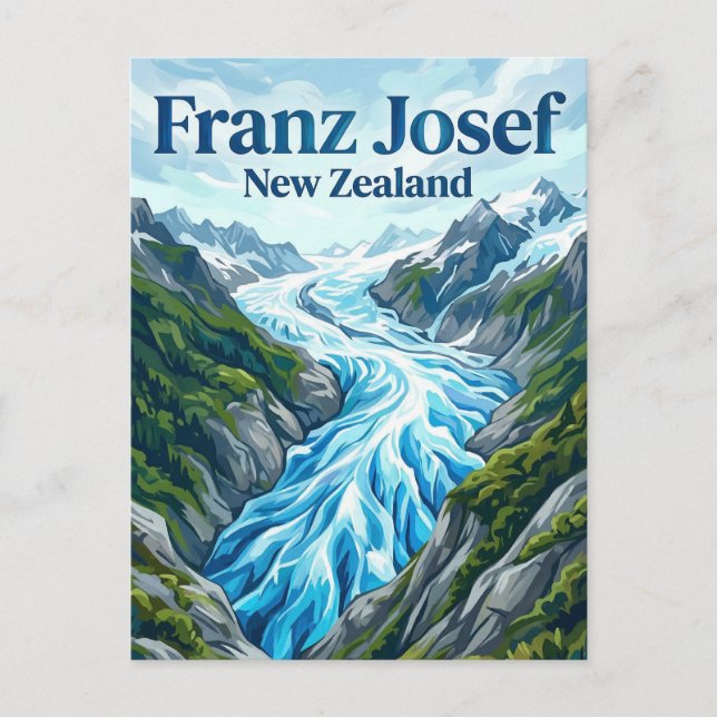 Franz-Josef-Gletscher Neuseeland Postkarte (Vorderseite)