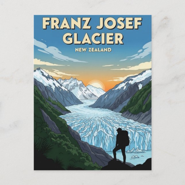 Franz Josef Gletscher Neuseeland Reise Postkarte (Vorderseite)