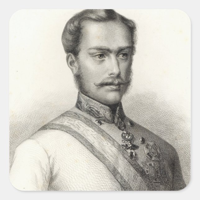 Franz Joseph I, Kaiser Österreichs 2 Quadratischer Aufkleber (Vorderseite)