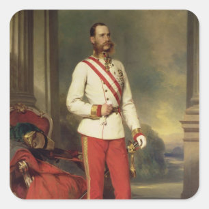 Franz Joseph I, österreichischer Kaiser Quadratischer Aufkleber