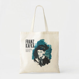 Franz Kafka Portrait mit benutzerdefiniertem Text  Tragetasche