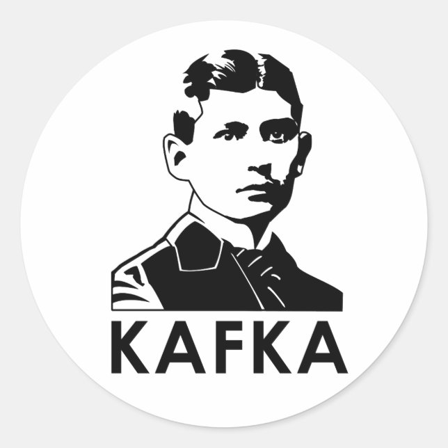 Franz Kafka Runder Aufkleber (Vorderseite)