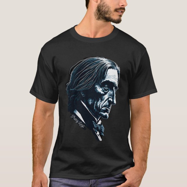 Franz Lisz Portrait Composer Illustration Piano Mu T-Shirt (Vorderseite)