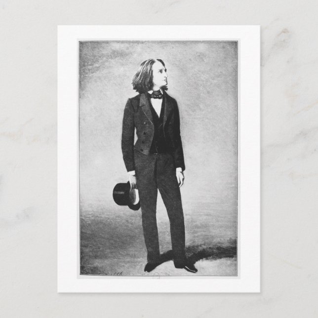 Franz Liszt (1811-86) 1856 (litho) (b/w Foto) Postkarte (Vorderseite)