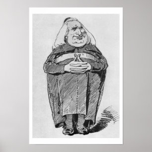 Franz Liszt (1811-86) als Abt, Karikatur von 'B Poster