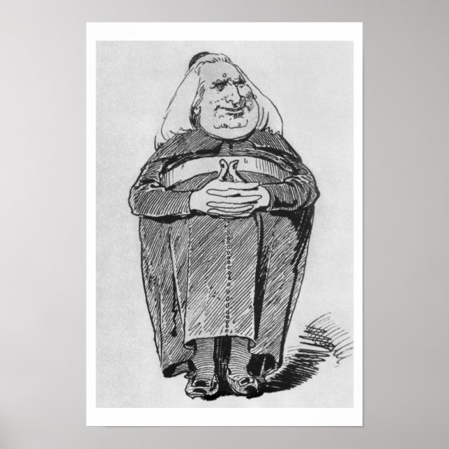 Franz Liszt (1811-86) als Abt, Karikatur von 'B Poster (Vorne)