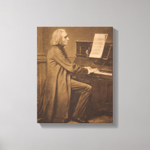 Franz Liszt am Klavier Leinwanddruck