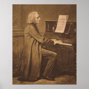 Franz Liszt am Klavier Poster