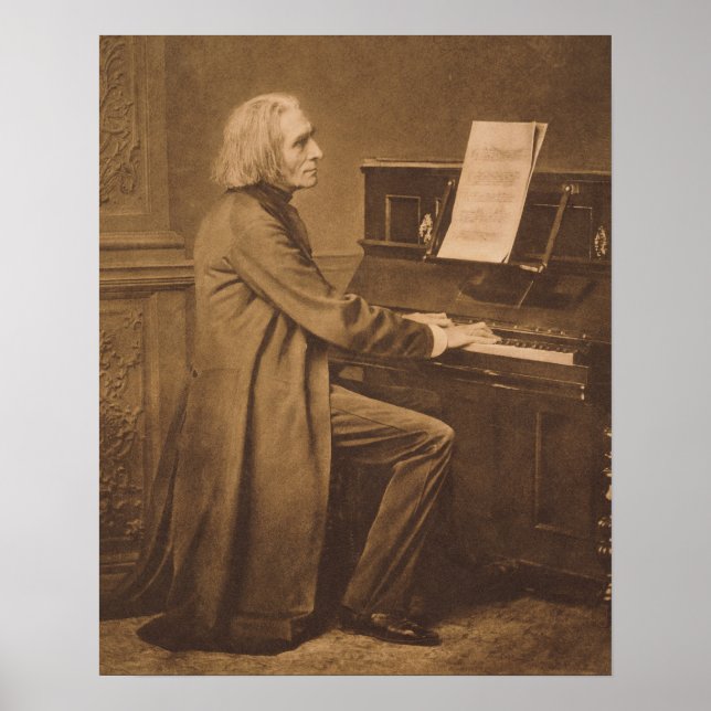Franz Liszt am Klavier Poster (Vorne)