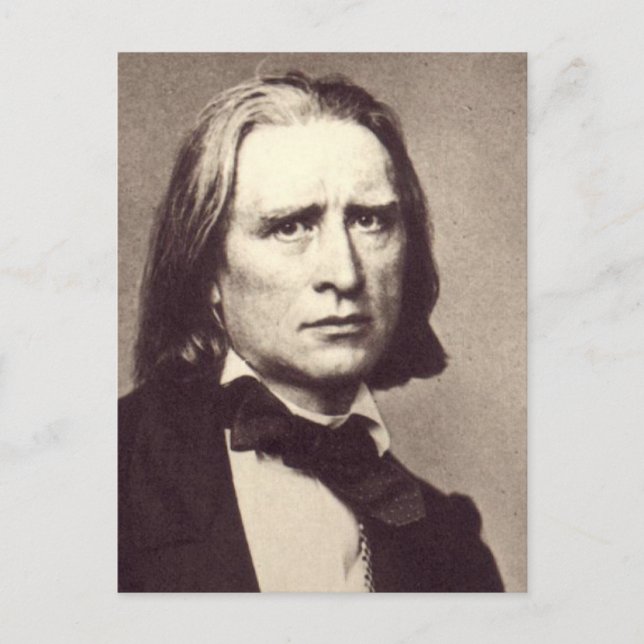 Franz Liszt Classic Round Sticker Postkarte (Vorderseite)