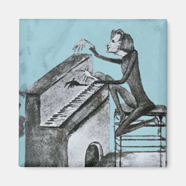 Franz Liszt Einziges Sketch von Maurice Sand 1837 Magnet (Vorne)