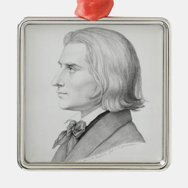 Franz Liszt, graviert durch Gonzenbach Silbernes Ornament (Vorne)