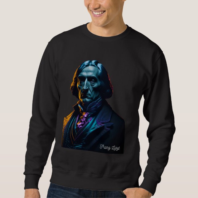 Franz Liszt Portrait Composer Illustration Piano M Sweatshirt (Vorderseite)