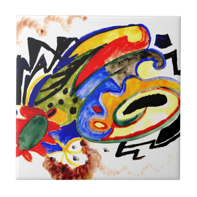 Franz Marc - Abstraktes Muster 1 Fliese (Vorderseite)