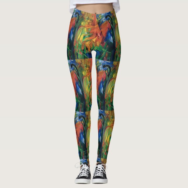 Franz Marc Animals in einer Landschaft farbenfrohe Leggings (Vorderseite)