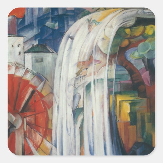 Franz Marc Art Quadratischer Aufkleber (Vorderseite)