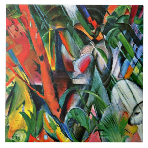 Franz Marc berühmtes Gemälde, In den Regen, Fliese