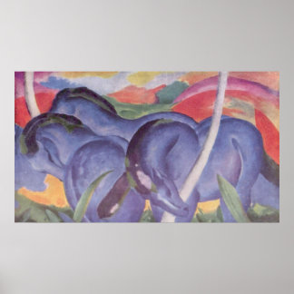 Franz Marc - Big Blue Horse 1911 Leinwand Equine Poster