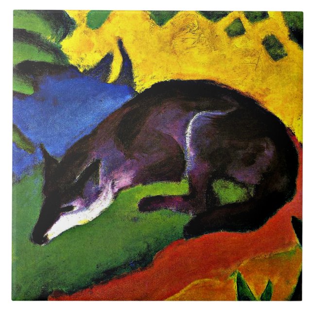 Franz Marc - Blauer Fuchs Fliese (Vorderseite)