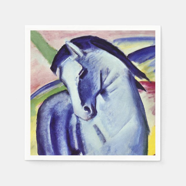 Franz Marc Blue Horse Vintages Kunstwerk Serviette (Vorderseite)