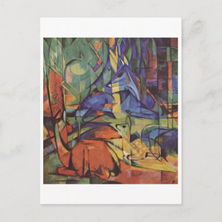 Franz Marc - Deer in Woods II 1913-14 Moon Fawn Postkarte